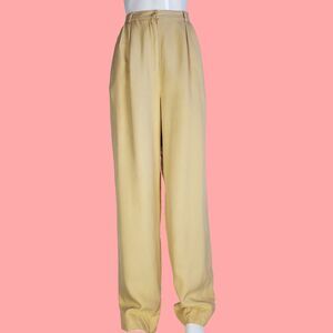 Vintage 90's Talbots Tan Silk Trousers